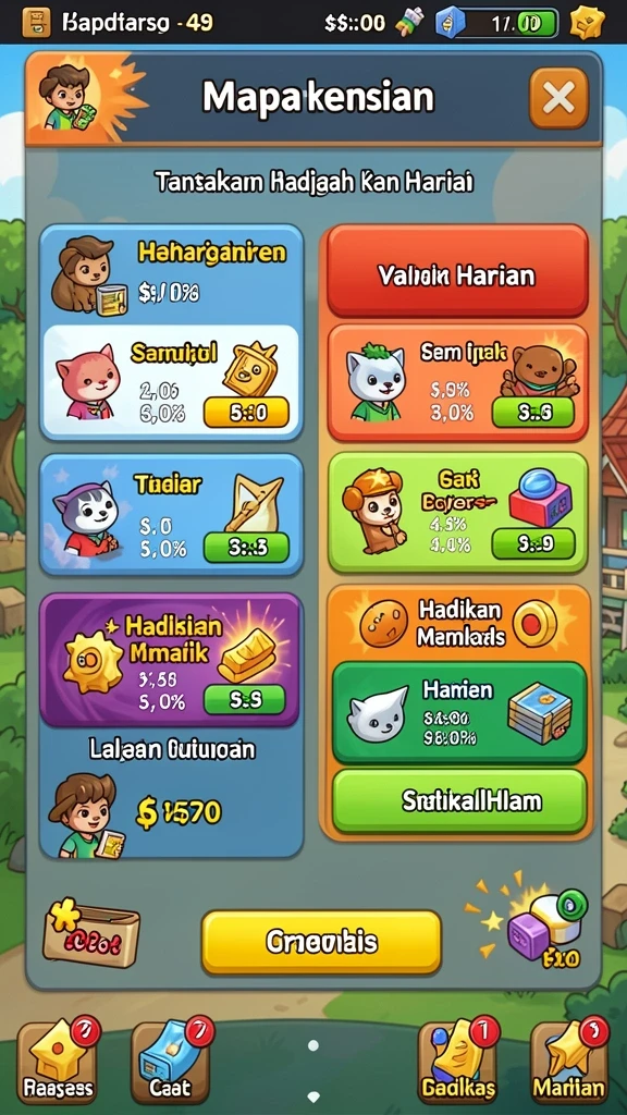 Beragam karakter unik yang dapat dipilih sesuai keinginan.