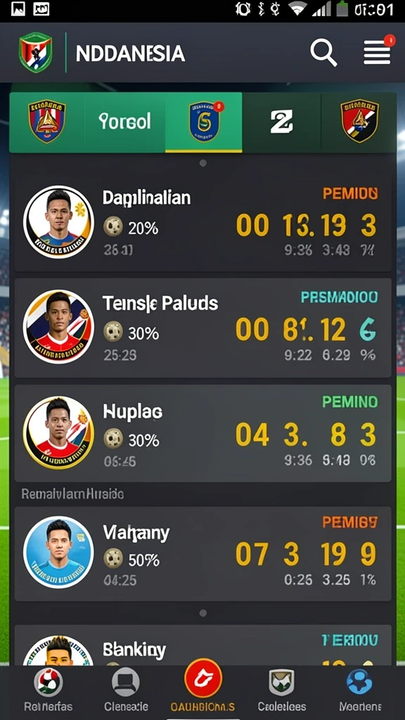 Screenshot antarmuka permainan pilihan favorit pengguna.